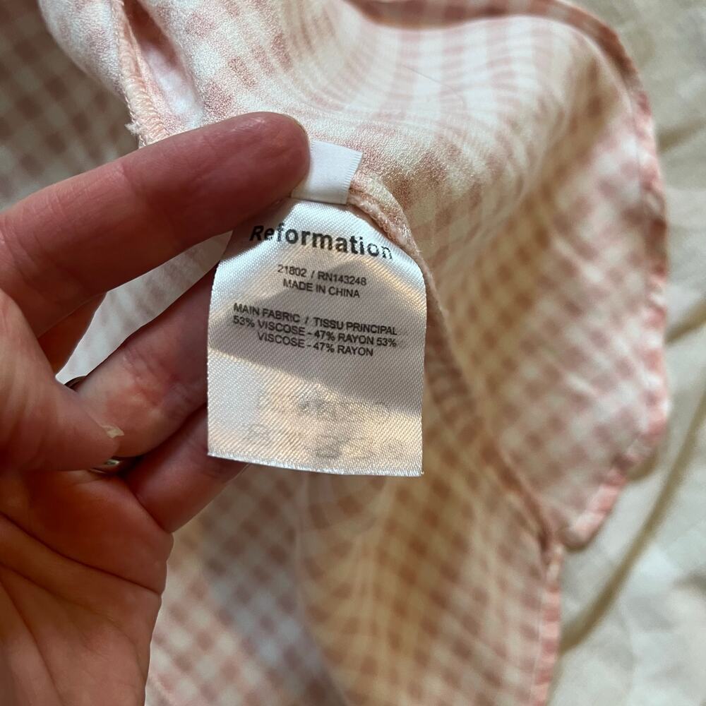 Reformation Pink Gingham Midi Dress - Picture 5 of 11